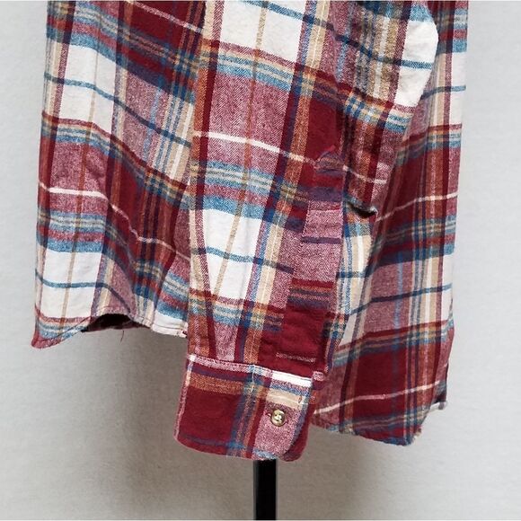 VINTAGE 1980s Levi's Red Soft Flannel Button Down Western Hipster Oxford Shirt - Picture 10 of 15